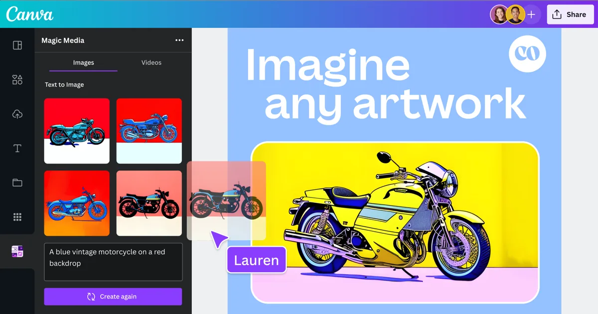 Canva Magic Media AI image generation example