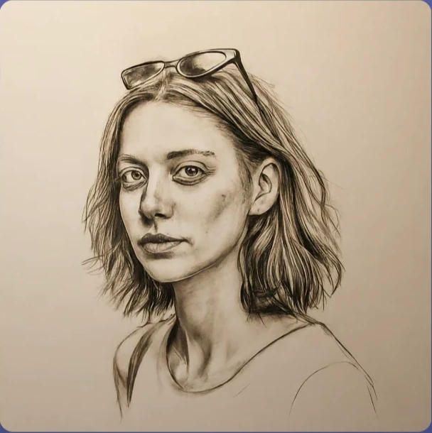Hand-drawn character portrait example from Google ImageFX